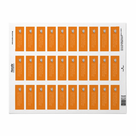 Orange and Silver Graduation Etiket (Full Sheet)