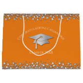 Orange and Silver Graduation Groot Cadeauzakje (Voorkant)