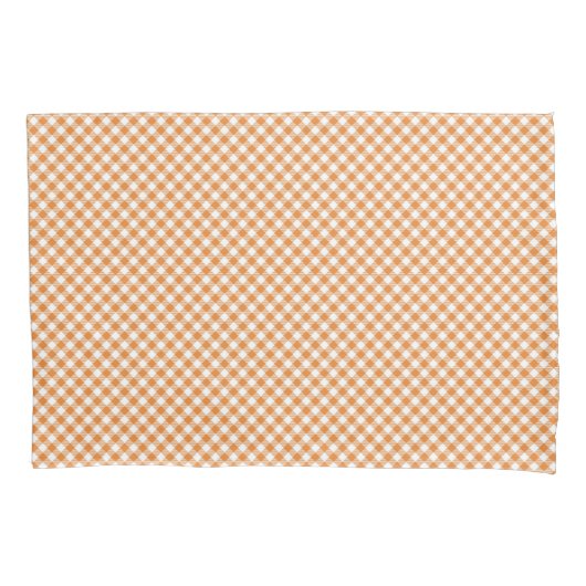 Orange and white checkerboard pattern kussensloop (Voorkant)