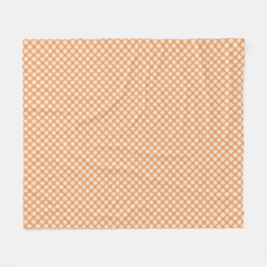 orange and white checkered pattern fleece deken (Voorkant (Horizontaal))
