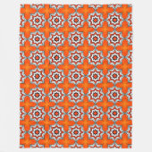Orange and white geometric mandala pattern Towel Fleece Deken (Voorkant)