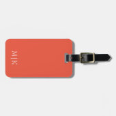 Orange and White | Modern Monogram Bagagelabel (Voorkant horizontaal)