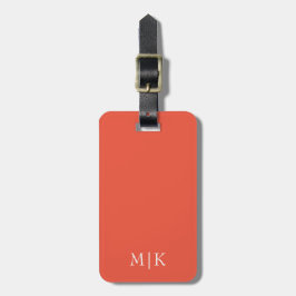 Orange and White | Modern Monogram Bagagelabel