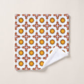 Orange and yellow mandala pattern (Gant de toilette)