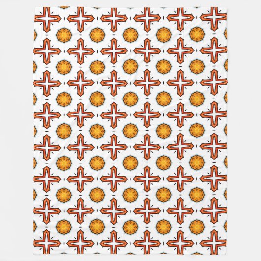 Orange and yellow mandala pattern  fleece deken (Voorkant)