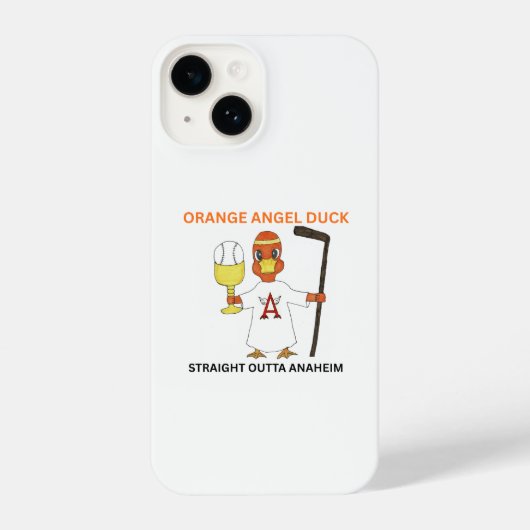 Orange Angel Duck Iphone 14 slim fit case Hoesje (Achterkant)