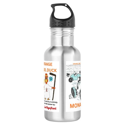 Orange Angel Duck Water Bottle Waterfles (Achterkant)
