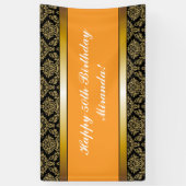 Orange Any Age Gold Elegant Bannière Anniversaire (Vertical)