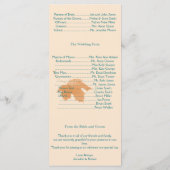 Orange Aqua Automne Maple Leaf Wedding Programme (Dos)
