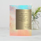 Orange Aqua Wedding invitations or new (Debout devant)