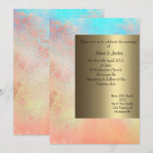 Orange Aqua Wedding invitations or new (Devant / Derrière)