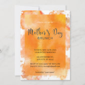Orange Aquarelle Fête des Mères Brunch Invitation (Devant)