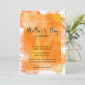 Orange Aquarelle Fête des Mères Brunch Invitation (Debout devant)