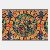 ORANGE ARBRE AVEC FEUILLES VERTS, FLEURS (Devant)