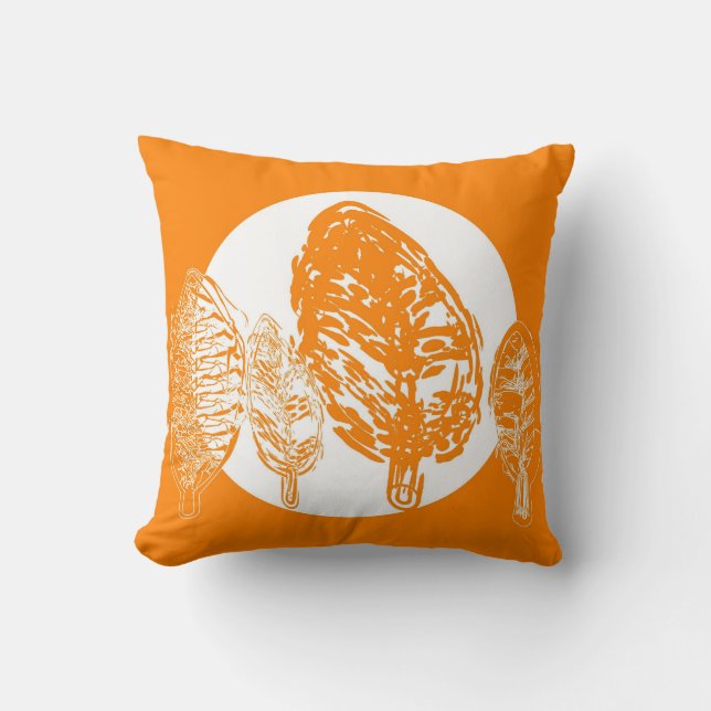 Orange / Arbres Jaunes - Coussin (Recto)