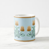 Orange Art Nouveau Tulip Trio Café Mug (Devant droit)