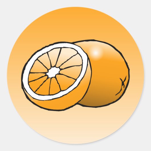 Orange - Autocollant Rond Classique (Devant)