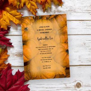 Orange Automne Citrouille Invitation de douche nup