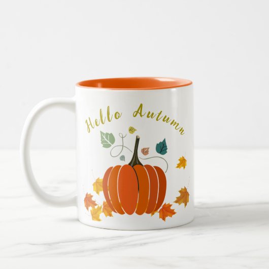 Orange automne pumpkini Café Mug (Gauche)