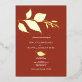 Orange Automne Thème Mariage Invitations (Recto)