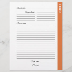 Orange AUTRES Pages de recette recto-verso