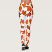 Orange Autumn Fall leaves Leggings (Dos)