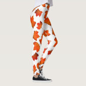 Orange Autumn Fall leaves Leggings (Droite)