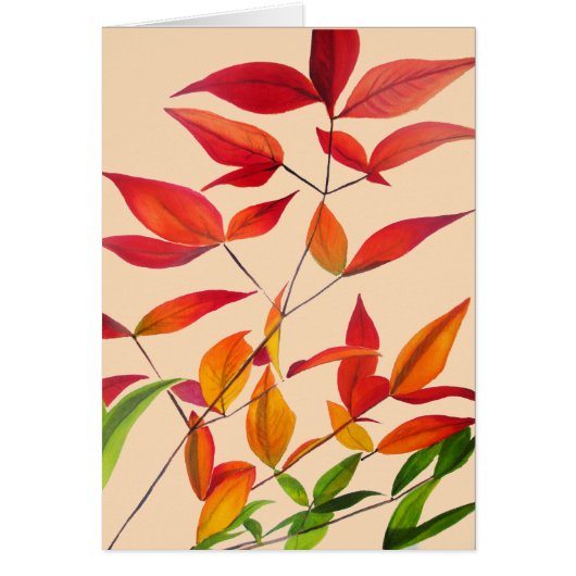 Orange Autumn laisse l'aquarelle originale (Devant)