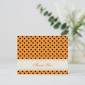 Orange avec Black Polka Dot Merci Cartes (Debout devant)