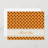 Orange avec Black Polka Dot Merci Cartes (Devant / Derrière)