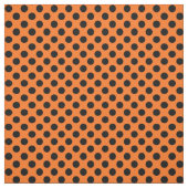 Orange avec le tissu noir de point de polka (Échantillon)