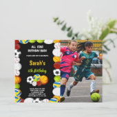 Orange avec noir Sports Anniversaire Invitations p (Debout devant)