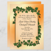 Orange avec vignes Mariage de automne Invitation (Devant / Derrière)