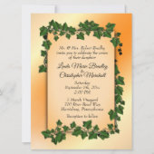 Orange avec vignes Mariage de automne Invitation (Devant)