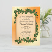 Orange avec vignes Mariage de automne Invitation (Debout devant)