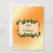 Orange avec vignes Mariage de automne Invitation (Dos)