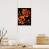 Orange Azalea Fleurs Art Imprimer Poster (Cuisine)
