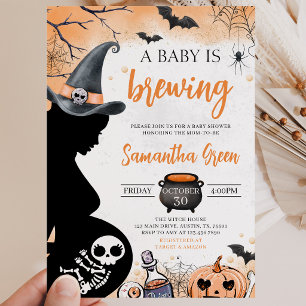 Orange Baby is Brewing Halloween Babyborrel Kaart
