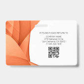Orange | Badge d'identification photo pour employé (Arrière)