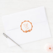 Orange 'Baked With Love' Round Sticker (Envelop)