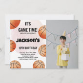 Orange Balls Basketball Anniversaire Invitations p (Devant)