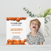 Orange Balls Basketball Invitations avec photo (Debout devant)