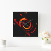 Orange Bang Moderne Horloge murale sur Black 4 Acc (Maison)