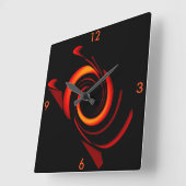 Orange Bang Moderne Horloge murale sur Black 4 Acc (Angle)