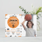 Orange basket-ball Photo Invitation (Debout devant)
