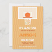 Orange Basketball Anniversaire Invitation (Devant)
