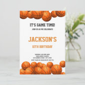 Orange Basketball Anniversaire Invitation (Debout devant)