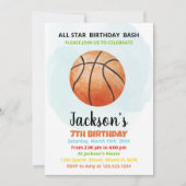 Orange Basketball Invitations d'anniversaire (Devant)