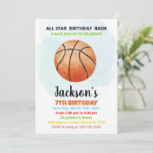 Orange Basketball Invitations d'anniversaire (Debout devant)