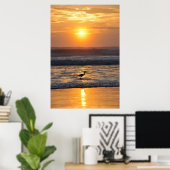 Orange Beach Sunrise Bird Fishing Florida Poster (Bureau à domicile)